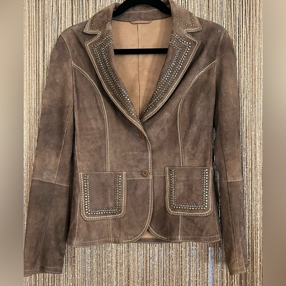 Studded Brown Leather Jacket